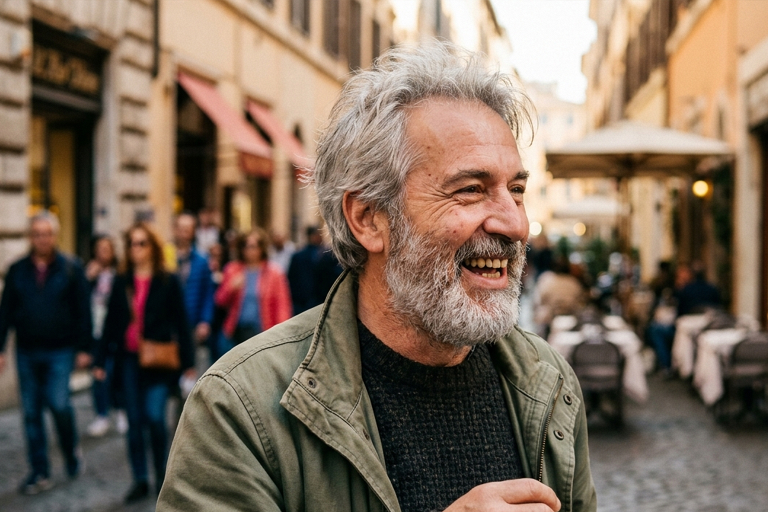 Hombre adulto con cabello denso y natural que ilustra un resultado capilar duradero